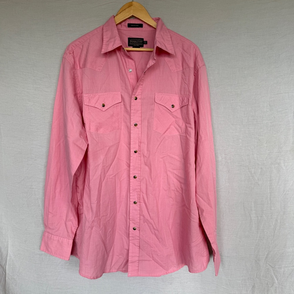 Pendleton Pink Frontier Long Sleeve Button-Up Shirt XLT